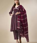 Women Reyon Printed Kurta and Trousers With Dupatta