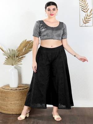 Polyester Padded Front Open Elbow Sleeves Blouse 5