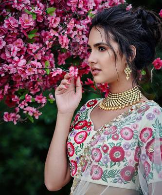 Cream Raw Silk Bridal Lehenga 3