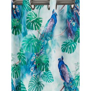 SB interio Green  Blue Peacock Premium Satin Digital Print Combo Pack 7 Foot Size Door Curtain 5
