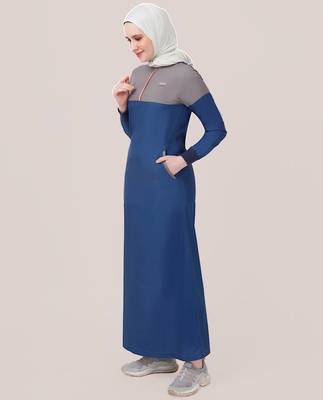 NAVY PEONY COLOR CONTRAST JILBAB | SILK ROUTE | LENGTH 60 2