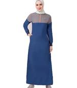 NAVY PEONY COLOR CONTRAST JILBAB | SILK ROUTE | LENGTH 58
