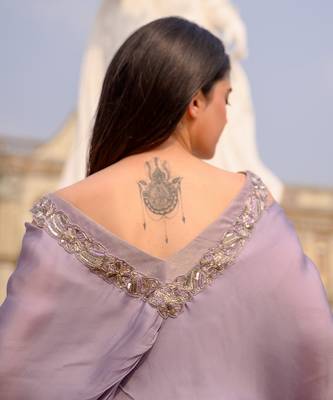 Lavender Relaxed Fit Draped Gown 3