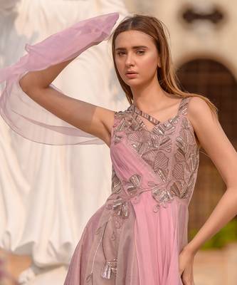 Purple Draped Gown 2