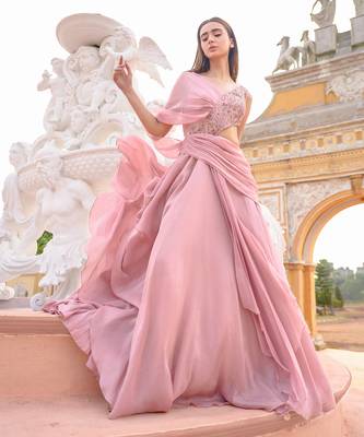Purple Draped Gown 1