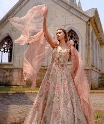 Rose Gown With Drape 1
