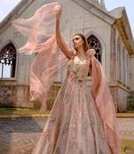 Rose Gown With Drape