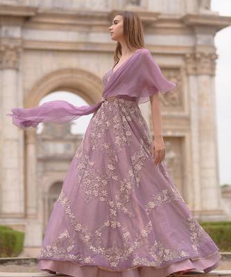 Mauve Gown With Drape 1