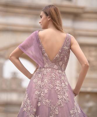 Mauve Gown With Drape 3