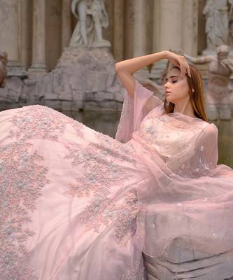 Pink Gown With Drape 2