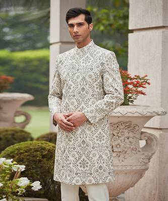 Laska - Chikankari & Zari Work 
Achkan Jacket Set 2