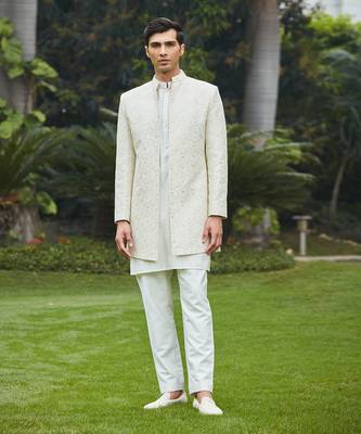 Itvara - Chikankari Open Jacket Set 1