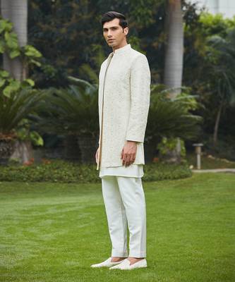 Itvara - Chikankari Open Jacket Set 3