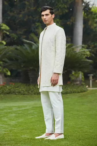 Itvara - Chikankari Open Jacket Set