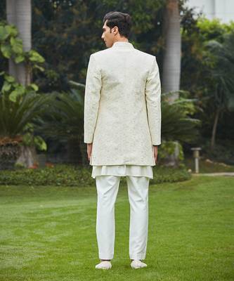 Itvara - Chikankari Open Jacket Set 4