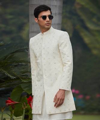 Ahim - Chikankari Achkan Jacket Set 2