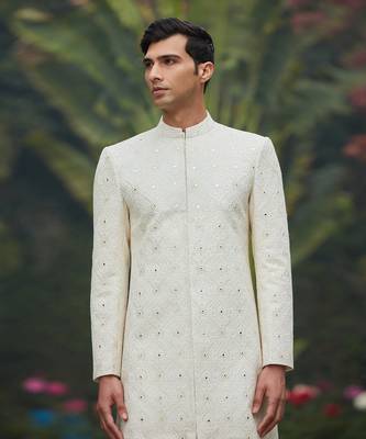 Ahim - Chikankari Achkan Jacket Set 5