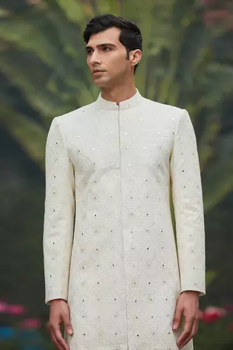 Ahim - Chikankari Achkan Jacket Set