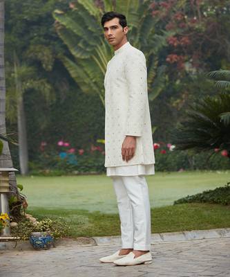 Ahim - Chikankari Achkan Jacket Set 6