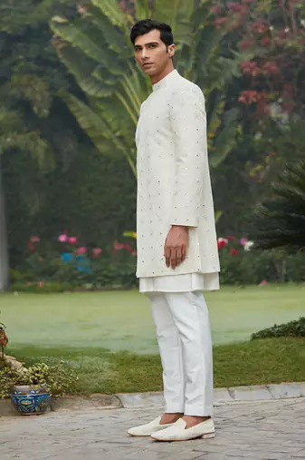 Ahim - Chikankari Achkan Jacket Set