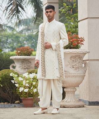 Rudra - Chikankari Achkan Jacket Set 1