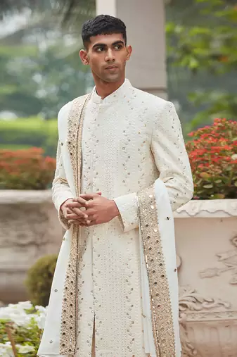 Rudra - Chikankari Achkan Jacket Set