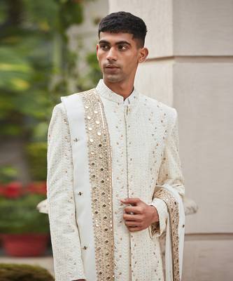 Rudra - Chikankari Achkan Jacket Set 3