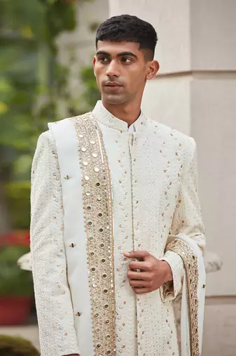 Rudra - Chikankari Achkan Jacket Set