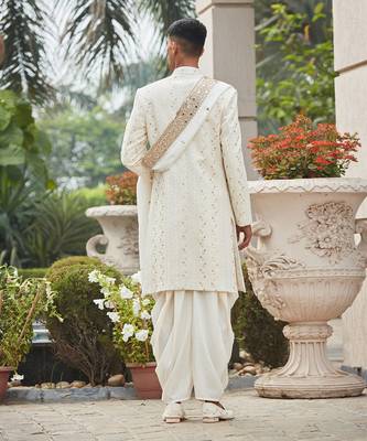 Rudra - Chikankari Achkan Jacket Set 4