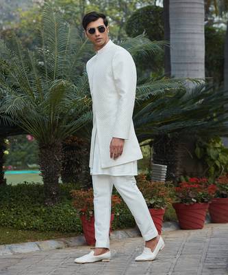Raksa - Chikankari Achkan Jacket Set 3