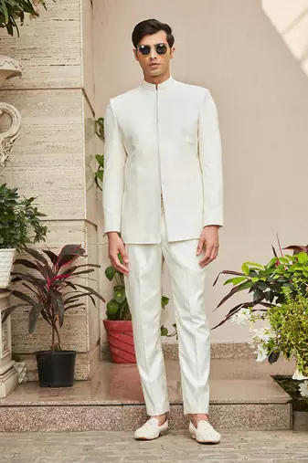 Parvana - Chikankari Bandhgala Jacket Set