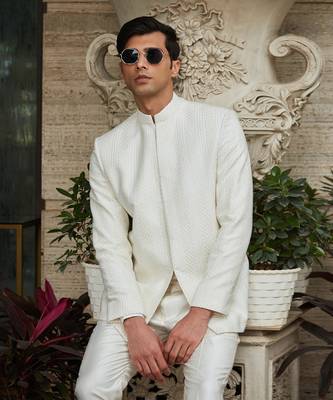 Parvana - Chikankari Bandhgala Jacket Set 3