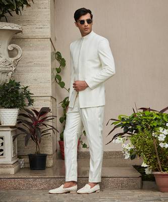Parvana - Chikankari Bandhgala Jacket Set 4