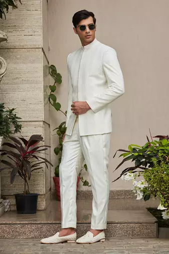 Parvana - Chikankari Bandhgala Jacket Set