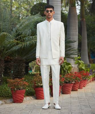 Nirvana - Chikankari Open Jacket Set 1