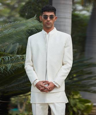 Nirvana - Chikankari Open Jacket Set 2