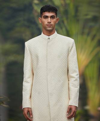 Adyat - Chikankari Achkan Jacket Set 5