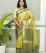 Yellow Silk Banarasi Saree