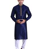 Blue color Printed kurta with payjama