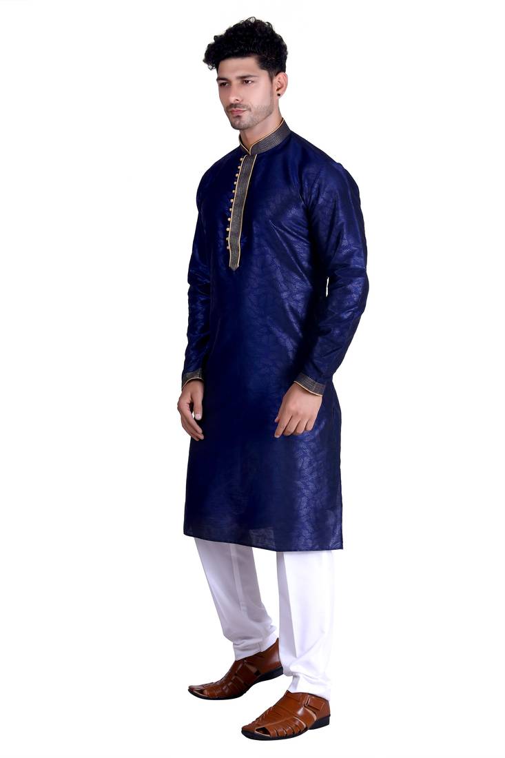 Blue color Printed kurta with payjama