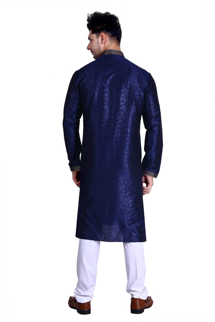 Blue color Printed kurta with payjama