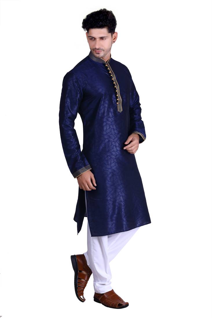 Blue color Printed kurta with payjama