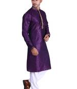 Purple color Printed kurta with payjama