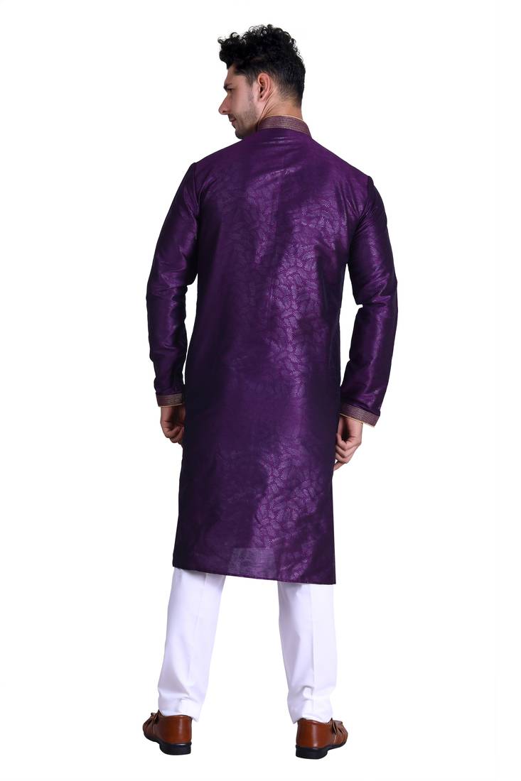 Purple color Printed kurta with payjama