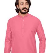 Pink color cotton Silk kurta with payjama