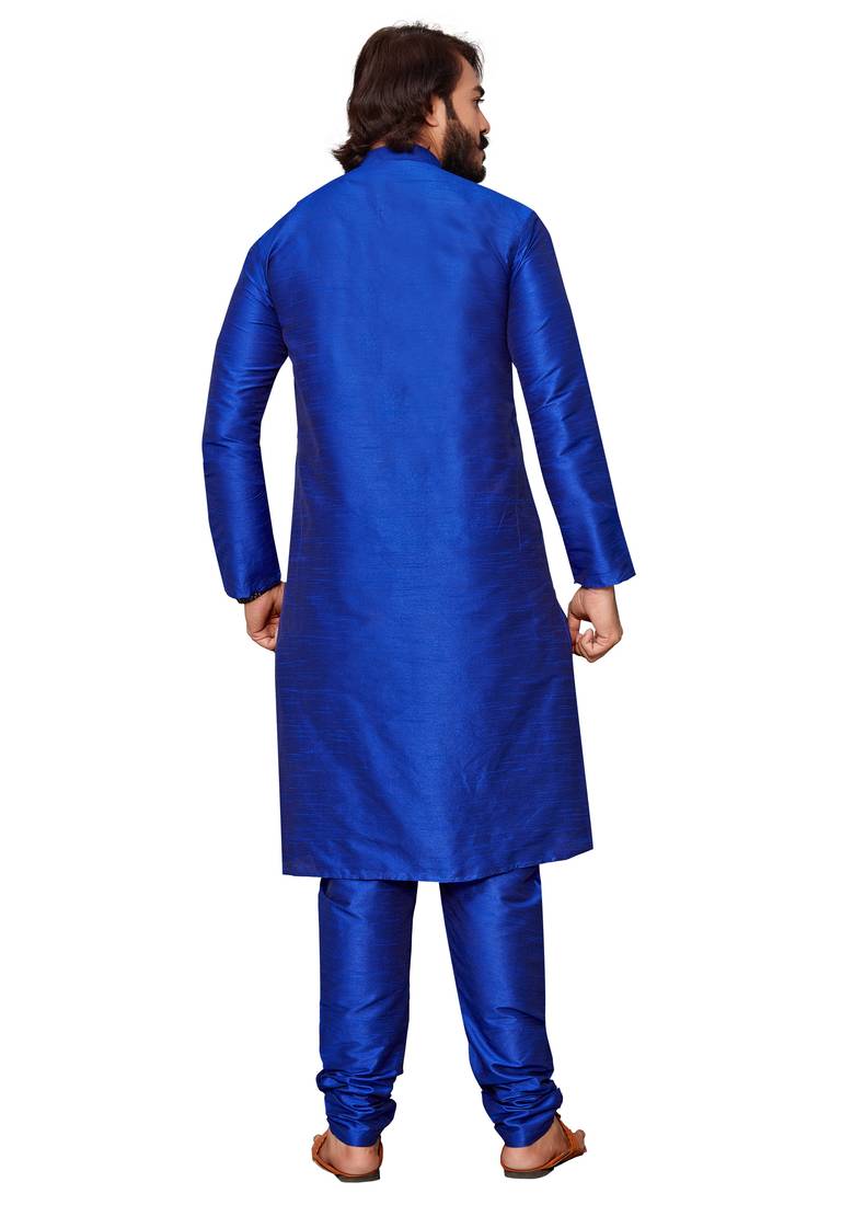 Royal Blue color cotton Silk kurta with payjama