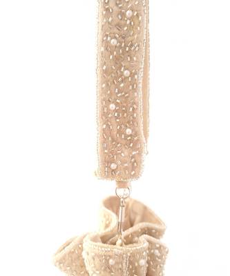 Beige Pearl Tassel Potli 4