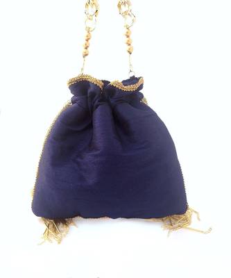 Blue Dabka Leaf Potli 3