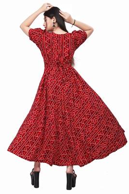 Red printed crepe silk-kurtis 4