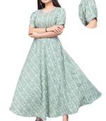 Light green printed crepe silk-kurtis